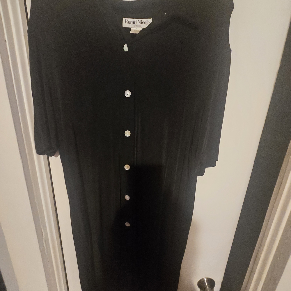 Ronni Nicole Black Dress with White Buttons